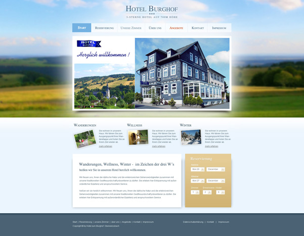 Webprojekt Hotel Burghof